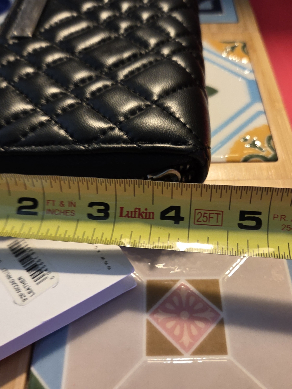 Kurt Geiger Quilted Black Plush Lambskin Leather Full Size Wallet NWT - Picture 12 of 15
